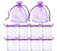 Generic 100 Sachets en Organza Pourpre avec Cordon de Serrage, 7x9 Cm, Doux et Délicat, Perméabilité D'air, pour Sachets à Herbes ou Épices