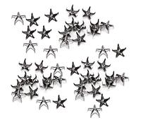 Generic 10MM Star Rivets 200Pcs, Surface Antirouille Rivets Accessoires pour Sacs Chapeaux, Argent Or Noir Pistolet Noir (Alliage de zinc 4)