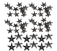 Generic 10MM Star Rivets 200Pcs, Surface Antirouille Rivets Accessoires pour Sacs Chapeaux, Argent Or Noir Pistolet Noir (Alliage de zinc 3)