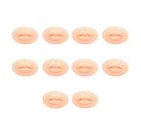 Generic 10pcs Silicone Practice Faux Lèvres, Conception D'ouverture de la Bouche avec Forme de Dents pour la Pratique Novice, L'affichage du Modèle et L'enseignement, les Fausses (Teint léger)