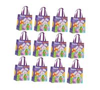 Generic 12 Pièces Sac de Pâques Non Tissé avec Poignées Solides Panier Œufs Réutilisable Motifs Lapin Sac Cadeau à Friandises et Sac Décoratif Multi, Violet