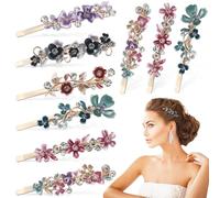 Generic 12 Pinces à Cheveux à Fleurs Vintage en Alliage pour Femmes, Surface Lisse et Design Élégant, pour Sorties Décontractées et Fêtes