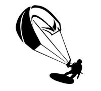 Generic 144/3 Kite Surfing Kite Surf Autocollant pour Surf et Sport 10 cm, 15 cm, 20 cm ou 25 cm - 20cm - Noir Brillant