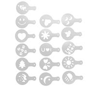 Generic 16 Pièces Pochoirs à café Modèle de Pochoir de Conception Ergonomique pour le Chocolat à L'avoine, pour un Usage Domestique café Restaurant 1.5oz
