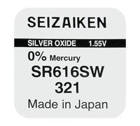 Generic 2 Pcs Pile Montre 321 SR616SW SEIZAKEN Seiko Pile Bouton Watch Battery Made in Japan