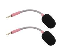 Generic 2 PCS Remplacement du Microphone pour Barracuda X, Réduction du Bruit de 3,5 Mm Micro Détachable, Câble OFC et Couvercle de L'éponge à Vent, Flexible et Pliable avec Bouchon (Rosé)