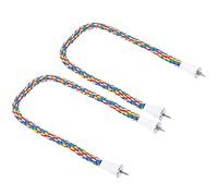 Generic 2 Pièces Perchoirs en Corde pour Oiseaux aux Couleurs Vives, Jouet à Mâcher Fait à la Main, Balançoires pour Perroquets, Support en Spirale pour Mâcher et Se Tenir Debout, Corde en Coton