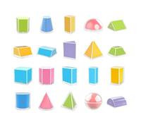 Generic 20 Formes Géométriques Pliables 3D Clairement Visibles, Aide Mathématique, Solides Géométriques