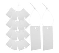 Generic 200 Étiquettes de Prix Blanches en Plastique Résistantes la Déchirure avec Ficelle, Surface Lisse, pour Marquage et Étiquetage en Magasin
