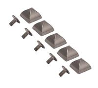 Generic 20Pcs 12Mm 4 Coins Pyramide Rivets en Alliage de Zinc Pointu Vis Rivets Ensemble pour Ceintures Sacs Chapeaux Chaussures Vestes Artisanat Cuir Tissu Accessoires Or (GRAY)