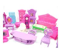 Generic 22 Pièces Maison de Poupée Mini Ensemble de Meubles Style Doux Salle de Bain Semblant Jouets pour Les Enfants de Plus de 3 Ans avec de Petits Accessoires de Couleur (Couleur aléatoire)