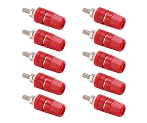 Generic 24.320 Borne de Liaison 4.0mm de Haute qualité pour Borne D'amplificateur de Haut-parleur, 10 X (rouge)