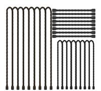 Generic 24PCS Black Silicone Cable Ties- Reusable Rubber Twist Ties Bendable Cable Ties for Bundling and Holding, All Purpose Cord Tie for Indoor and Outdoor（6inch, 12inch, 18inch）