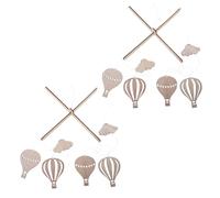 Generic 2pcs Décorations en Bois pour Chambres D'garçon et Filles Mobiles Ballon à Air Chaud, Créatives et Résistantes, pour Chambre Bébé