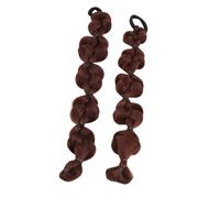 generic 2pcs Extension en Queue de Cheval Tresse Mignonne Longue Bulle pour Poney Queue de Ponte Traite Tresse Wig For Girls (Brun foncé)
