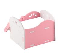 Generic 3 Couleurs Petit Château Animal Maison de Couchage Nid Animal de Compagnie Hamster Rat Jouet pour Nid de Hamster, Maison de Cochon d'Inde, Plaque en Plastique en Bois, Couleur Vive (Pink)