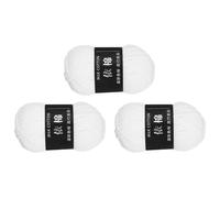 Generic 3 écheveaux de fil à tricoter en coton, 60 % coton, 40 % acrylique pour crochet, chacun de 141 g (par écheveau de 80 m) / blanc