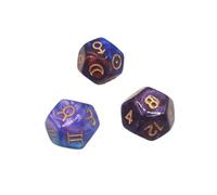 Generic 3 Pièces Dé Polyédrique Dés de Jeu D12 Dés Polyédrale Douze Faces Acrylique Figure Claire Bonne Prise En Main Adapté Aux Jeux de Table Éducation, Style D