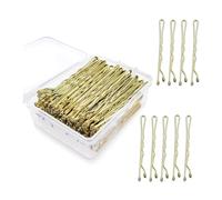 Generic 300 pièces Blonde Épingles à cheveux, épingles pour femmes et filles, barrettes ondulées invisibles en gros avec boîte de rangement, pince sans douleur pour tous types de cheveux