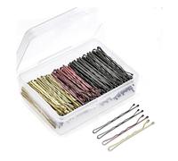 Generic 300 pièces Couleur mixte Épingles à cheveux, épingles pour femmes et filles, barrettes ondulées invisibles en gros avec boîte de rangement, pince sans douleur pour tous types de cheveux