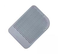 Generic 3x Tapis Résistant à La Chaleur, Coussin Chauffant pour Lisseur de Cheveux de Taille Voyage pour Fer Plat, Fer à Friser, Outils de Coiffure, Gris