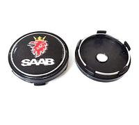 GÉNERIC 4 Pièces Auto Cache Moyeux, pour Saab 03-10 BJ SCS 9-3 9-5 9-2x 9-5x 56mm 60mm 65mm 68mm Centre De Jante Capuchons,60mm-Black-Base-2