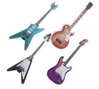 Generic 4 Pièces Barrettes Cheveux Métal Design Guitare Réaliste Accessoire Punk Rock pour Fêtes et Usage Quotidien