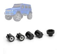 Generic 4 Pièces Capuchon Central de Jante de Roue RC en Alliage D'aluminium écrou M4 Accessoires de Mise à Niveau pour SCX10 90046 D90 RC Voiture Noir Rouge Bleu (Black)