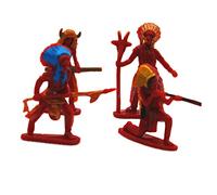 Generic 4 Pièces Figurine Indienne Modèle Cowboy Figurine Miniature Figurine Déco Personnage Détails Réalistes et Résistants pour Collection Décoration de