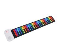 Generic 49 Touches Roll Up Piano, Divertissement Roll Piano Clavier de Réaliste Batterie de 450 MAh pour Les Débutants à Domicile (Clés colorées)