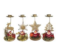 Generic 4pcs Santa Candlestick Holder Iron Art Art Christmas Candles Pilier Pilier pour Les Mariages romantiques Parties et Ornement à Domicile
