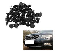 Generic 50 Pcs Solide Noir en Plastique Rivet Attache Retenue Garniture Punaise Clamp/Holder pour Jupes Latérales et Pare-chocs de Voiture, Ajustement Universel, Matériau Durable