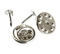 Generic 50 Pièces Épingle Attache Cravate Broche Métal Fermoir Papillon Base Vidée pour Fournitures Bijoux Adapté à La Confection de Badges Décoration Loisirs, Blanc K