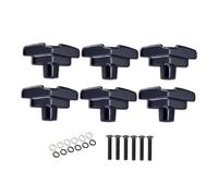 Generic 6 Pièces Mécaniques de Guitare Tuning Pegs Clés Tête Bouton Solide avec Vis Montage Alliage de Zinc Remplacement Accessoires pour Guitares Folk, noir