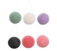 Generic 6pcs Éponges Naturelles Visage, Éponge Douce Exfoliante Nettoyage Maquillage, Soin Quotidien la Peau Couleur Aléatoire