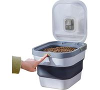 Generic 7-10kg, Récipient Nourriture Sèche, avec Cuillère, Conteneur Pliable Croquette Chien, Bac À Aliments pour Animaux Bien Refermable, Récipient De Stockage De Nourriture pour Animaux Domestiques