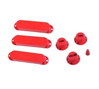 Generic 7 Pièces pour Micro Simple Bobinage :, Bouton de Volume, Sélecteur de Tonalité, Embout En Plastique, Facile à Remplacer, Compatible avec P, Rouge