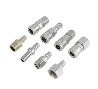 Generic 8 Pièces BSP 1/2"tuyau de Compresseur D'air Pneumatique Ensemble de Connecteurs à Coupleur Rapide Fer étamé Durable pour Outils Pneumatiques Compresseur D'air Ingénierie Mécanique