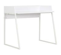 Generic 90 x 60 x 88 cm, bureau blanc et chêne avec design moderne et taille compacte, table d'écriture et poste de travail en bois d'ingénierie de qualité supérieure, serre-livres pour organiser les