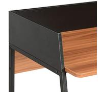 Generic 90 x 60 x 88 cm, bureau blanc et chêne avec design moderne et taille compacte, table d'écriture et poste de travail en bois d'ingénierie de qualité supérieure, serre-livres pour organiser les