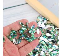 Generic AB œil de Cheval Strass Cristal Vert Clair 500 Pièces pour Bricolage Artisanat et Décoration 7x15mm Acrylique