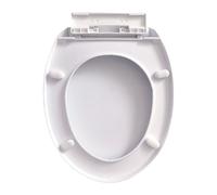 Generic Abattant WC Couvercle de Toilette Lunette de Toilette Siège de Remplacement En Polypropylène Épaissi avec Fermeture Lente et Silencieuse Adapté pour, O Type