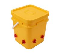 Generic Abreuvoir Automatique pour Volaille de Grande capacité avec Baril Portatif de 12 L pour Poulets et Perroquets - 11,1 X 9,6 X 9,6 Po, Jaune (Seau + Abreuvoir à Quatre Coins + vis Noires)