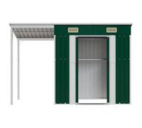 Generic Abri de Jardin avec Toit en Pente, Remise à Outils/en Métal, Remise avec Espace de Rangement, Armoire de Jardin, Marron, 277x110,5x181 Cm, Acier (Vert)