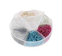Generic Accessoires de Bijoux en Aluminium mélangé de Haute qualité, Anneaux de Saut Colorés, Kit de Résultats de Bricolage pour Connecteurs de Bracelet et Connecteurs de Collier avec Boîte de