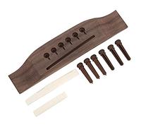 Generic Accessoires de Guitare de Pont en Palissandre de Selle D'écrou D'os Durable pour les Professionnels 6 Pièces Goupille de Corde (couleur palissandre couleur vache)
