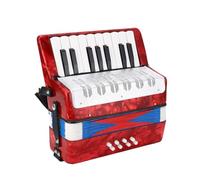 Generic Accordéon 17 Touches avec 8 Boutons de Basse, Facile à Transporter, pour le Développement des Talents Musicaux des Enfants, Matériau ABS (rouge)