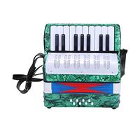 Generic Accordéon Piano Basse ABS pour Débutants 17 Touches 8 Basses, Léger et Durable, Facile à Apprendre pour les Enfants, Sangle Réglable (GREEN)