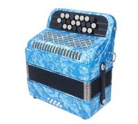 Generic Accordéon Professionnel à 22 Touches, 8 Basses, Bouton Antidérapant, Instrument de Musique avec Sangles pour Accordéonistes, Bois ABS (BLUE)
