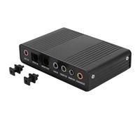 Generic Adaptateur de Carte Son USB pour L'enregistrement, Codec 6 Canaux, Taux D'échantillonnage 32 Ko/44,1 KHz/48 KHz, Alliage D'aluminium Noir, Taille Compacte, Home Studio